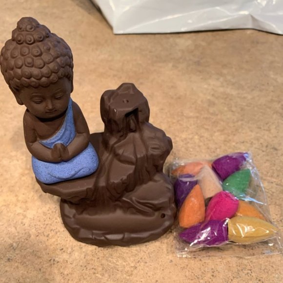 ONLY 1 LEFT! Little Buddha Monk Incense Burner - Picture 7 of 8